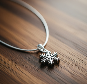 Collier pour homme en argent sterling 925 sur mesure Pendentif flocon de neige en vermeil Chaîne en plaqué rhodium Cadeau de grande qualité pour les fêtes - Product Image 4