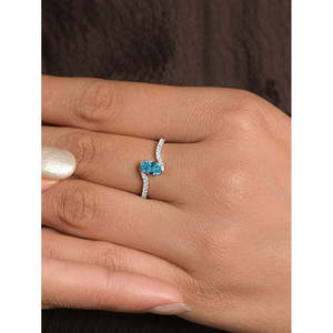 Anillos de Plata de Ley 925 de Primera Calidad para Mujer, Corte Ovalado, Topacio, Circonita, Baño de Rodio, Incrustaciones de Rodio, Joyería para Hombre - Product Image 4