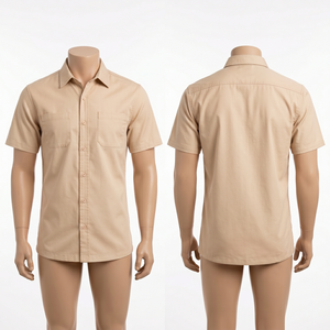 Camisa de Barbería para Peluqueros, Ligera, de Algodón y Poliéster, Diseño Elegante de Manga Corta, Ecológica y Duradera - Product Image 2