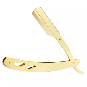 פקיסטן נירוסטה ישר סכיני ב זהב Platting יופי סלון גילוח סכיני גילוח זכר