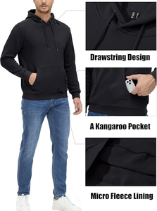 Jersey con capucha estilo cálido e informal para hombre 100% algodón manga larga Casual Sudadera con capucha Waffle estampado de moda - Product Image 4