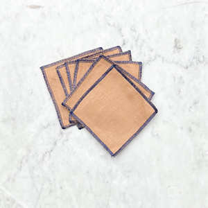 Unique Design Linen coaster Gray Color <b>square</b> Handmade 100% Real Linen Coaster Tabletop Decorate Item - Product Image 4