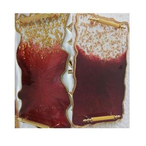 Plateau en résine époxy de luxe pour la décoration de la maison, stockage durable et réutilisable pour les boissons, les collations et la vaisselle dans le salon - Product Image 5