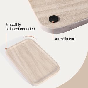 Plateau de vanité en céramique beige Moca, organisateur de bijoux et de vaisselle pour salle de bain et bureau - Product Image 4