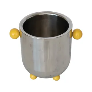 Premium Bar Ice Bucket Metal Luxury Handmade Ice Bucket Premium Modern Large Decorative Ice Container Double Ice Bucket Mirror - Product Image 6