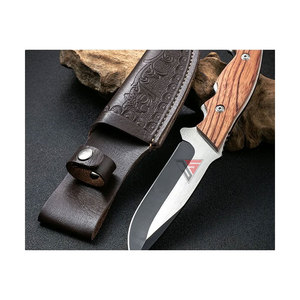 Gaine en cuir de conception en relief de couteau de chasse de camping extérieur pour la lame fixe, fil solide, boucle de ceinture - Product Image 3