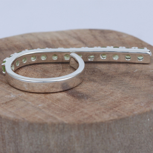 925 Sterling Silver Women's Trendy Round <b>Peridot</b> Cluster Prong Setting Classic Fancy Fine Cocktail <b>Ring</b> Everyday Wear - Product Image 3