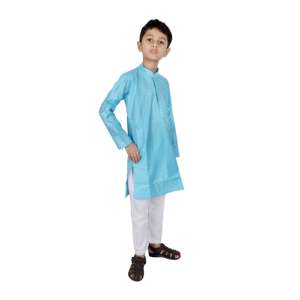 TRILOKI Kids Cotton <b>Kurta</b> Set Traditional Indian Ethnic Dress for <b>Boys</b> Pakistani Style for Daily Wear and Parties - Product Image 3