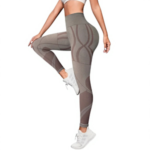 Shorts de yoga personnalisés sans coutures, taille haute, très élastiques, respirants, extensibles dans quatre directions, anti-odeur, vêtements de fitness pour femmes, 100% nylon 220g - Product Image 5