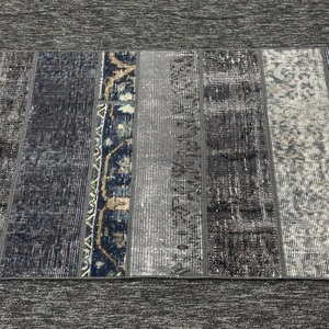 Tapis vintage 2,4 x 8,1 pieds, petit tapis turc, tapis gris patchwork - Product Image 5