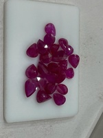 Gros en vrac naturel Mozambique rubis en vrac poire coupe pierre précieuse rouge de couleur traité thermiquement pour la fabrication de bijoux