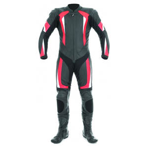 Combinaison en cuir de course de moto de conception la plus récente de la fabrication professionnelle veste de pantalon de taille XL avec logo de protection approuvé sur le dos - Product Image 2