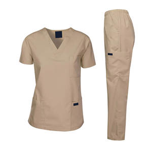 Uniformes Médicos de Hospital de Alta Calidad al por Mayor, Conjunto de Uniforme de Enfermería Cómodo de Algodón de Punto para Mujer de Talla Grande con Logotipo Personalizado - Product Image 1