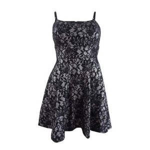 Abito da cocktail con orlo arricciato e pizzo incollato Speechless Junior's, colore argento, taglia 11 - Product Image 2