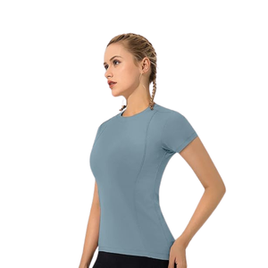 Lot de 3 chemises d'entraînement pour femmes, t-shirt de compression athlétique, hauts de gymnastique de yoga coupe sèche, vêtements de sport à manches courtes - Product Image 3