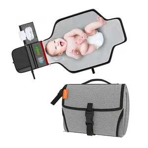 Grey Spot Waterproof Portable Portable Baby Folding Diaper Pad Item Storage Bag