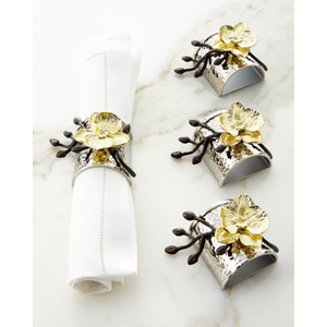Ensemble d'anneaux de serviette en métal papillon Ginkgo de porte-serviettes décoratifs en feuille d'or pour une décoration de table élégante au prix d'usine - Product Image 2
