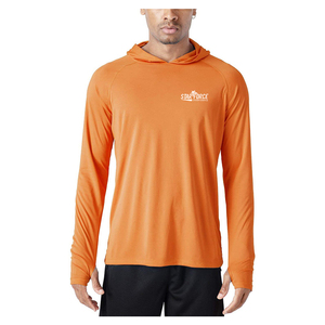 T-shirt de pêche à SPF à séchage rapide hydrophobe de haute technologie sur mesure pour hommes, maillot à manches longues avec protection UV, caractéristique imperméable - Product Image 3