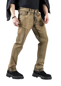 Pantalones Vaqueros de Mezclilla Color Marrón para Hombre, Corte Regular, Bolsillos Rectos, Lavado Ácido, Precio al por Mayor, OEM, Personalizados, a la Moda - Product Image 4