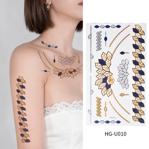 Etiqueta engomada metálica personalizada del <span class=keywords><strong>tatuaje</strong></span> temporal del diseño de la pulsera para la joyería de la muñeca del <span class=keywords><strong>brazo</strong></span> Flash del arte corporal hoja de <span class=keywords><strong>tatuaje</strong></span> no tóxica impermeable - Product Image 4