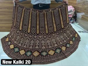 Rajwadi Maroon Velvet Lehenga Heavy Jarkan Cut Paste Bordado Doble Can Fit Long Choli 1,2 M 2,5 M Dupatta para Party Rani - Product Image 6