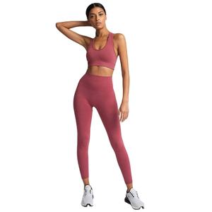 Ensemble de yoga GAF pour femmes, vêtements de sport, collants et haut court, 1 pièce, sans couture, uni, grande taille, respirant, séchage rapide - Product Image 1