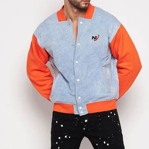 Veste Letterman à logo personnalisé pour hommes avec col montant Vêtements d'extérieur d'hiver à la mode quantité minimale de commande bas - Product Image 4