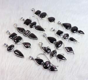 จี้พลอยสีเงินโบฮีเมียนประกายวิบวับสำหรับทำเครื่องประดับทำเครื่องประดับชุดฝังหนามเตยเครื่องประดับเงิน - Product Image 2