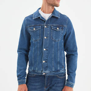 Vente en gros de nouvelles tendances de vestes en jean unies pour hommes vente en gros de vestes en jean de qualité supérieure à vendre de haute qualité - Product Image 1