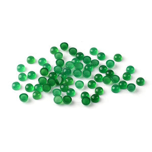 Cabochon de forme ronde de haute qualité Agate verte naturelle Pierre précieuse en vrac coupée à la taille Agate verte Lot en gros - Product Image 1
