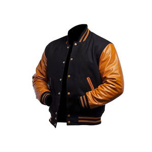 Vestes universitaires Letterman 2025 pour hommes, col montant enduit, vêtements d'extérieur chauds pour le lycée - Product Image 2