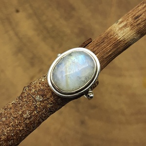 Handcrafted 925 Sterling Silver Bohemian Gemstone <b>Rings</b> High Quality Rainbow <b>Moonstone</b> with Diamond Weddings Handmade Jewelry - Product Image 1