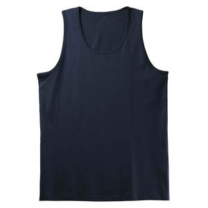 เสื้อกล้ามฟิตเนสสำหรับผู้ชายเสื้อออกกำลังกายผ้าฝ้ายสีกรมท่า - Product Image 1