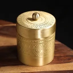 Boîte à épices en laiton gravée à la main, élégante et alimentaire, pour la cuisine, boîte à sucre, boîte à café, boîte pour la maison, le camping, etc. - Product Image 2