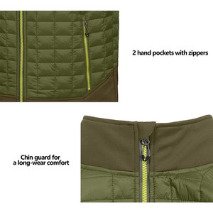 Chaleco acolchado de talla grande para hombre con cuello Mandarín de invierno, ropa de abrigo informal transpirable impermeable - Product Image 6