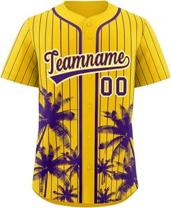Maillot de baseball personnalisé pour hommes Softball Shirt Sublimé Button Up Tackle Twill Letters Embroidered Team Name Number USA Style - Product Image 1