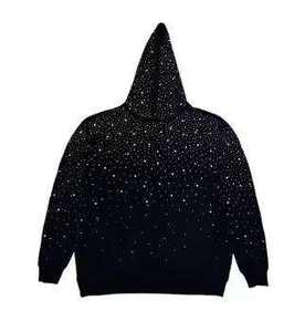 Sweat-shirts à capuche en coton 100% avec impression sérigraphique lourde OEM, sweat-shirt à capuche personnalisé, streetwear, sweat-shirt à capuche avec strass - Product Image 6