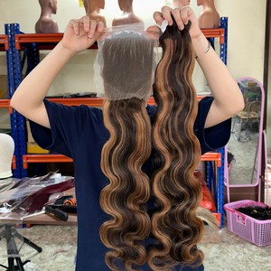 วิกผมดิบจากเวียดนามมัดผมมนุษย์ลอนอิตาลีและลูกไม้ด้านหน้า - Product Image 3