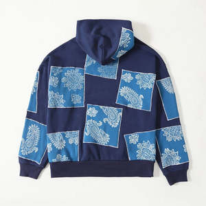 2025 nuevo Unisex 100% algodón invierno pulóver Sudadera con capucha 500 Gsm polar serigrafía patrón sólido Patchwork hombres sudaderas - Product Image 2