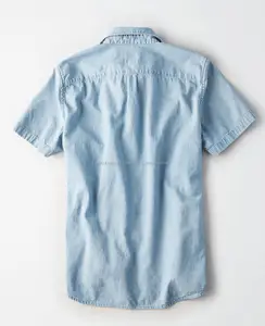 男性用新モデルシャツ綿100% ストレッチデニムシャツ、長袖デニムシャツ