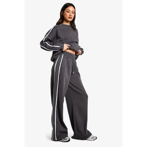 Conjunto Deportivo de Invierno para Mujer, 100% Algodón, Suministro Directo de Fábrica, Logotipo Personalizado, Chaqueta y Pantalones Deportivos Casuales, Pedidos al por Mayor - Product Image 1