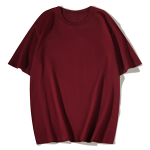 OEM personalizado logotipo diseño pesado 220g puro algodón color sólido suelta casual tops cuello redondo media manga camiseta - Product Image 4