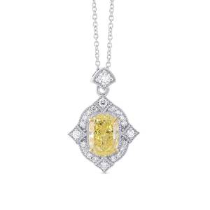 Yellow Oval Cut Diamond Halo Lab Grown Diamond 925 Silver Plated Pendant Cuban Link <b>Chain</b> Necklace Hip Hop <b>Iced</b> Gift Women - Product Image 1