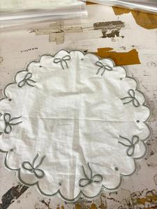 100% coton multicolore personnalisation passepoil serviettes en tissu pour événement de mariage maison Restaurant fête ferme cadeau dîner serviettes - Product Image 6