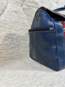Moroccan Kilim <b>Duffle</b> <b>Bag</b> for Women and <b>Men</b> Genuine <b>Leather</b> Bohemian Style Outdoor Use with Zipper Closure - Product Image 5