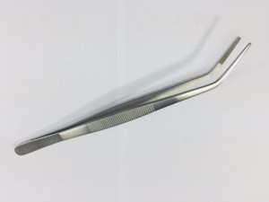 Chef placage pince à épiler en acier inoxydable argent Angle pince à épiler de cuisine régulière salade nourriture décoration pince à épiler culinaire - Product Image 5