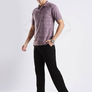 เสื้อเชิ้ตผู้ชาย ผ้าถักนุ่ม ผสมสแปนเด็กซ์/โพลีเอสเตอร์ ซับเหงื่อ แห้งเร็ว คุณภาพสูง สีและโลโก้ปรับแต่งได้ พิมพ์ลายได้ - Product Image 5