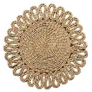Napperons tissés en jacinthe d'eau au design traditionnel éco-conscient Ensemble de salle à manger Mats et coussinets classiques - Product Image 5