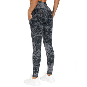 Women's High Waist Breathable <b>Knitted</b> Yoga Fitness <b>Leggings</b> with Sublimation Logo Print Casual New Designs - Product Image 4