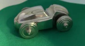 Modèle de voiture de course argenté de style vintage Jouet en métal de collection Décor de bureau Art déco Cadeau miniature en fonte d'aluminium - Product Image 3